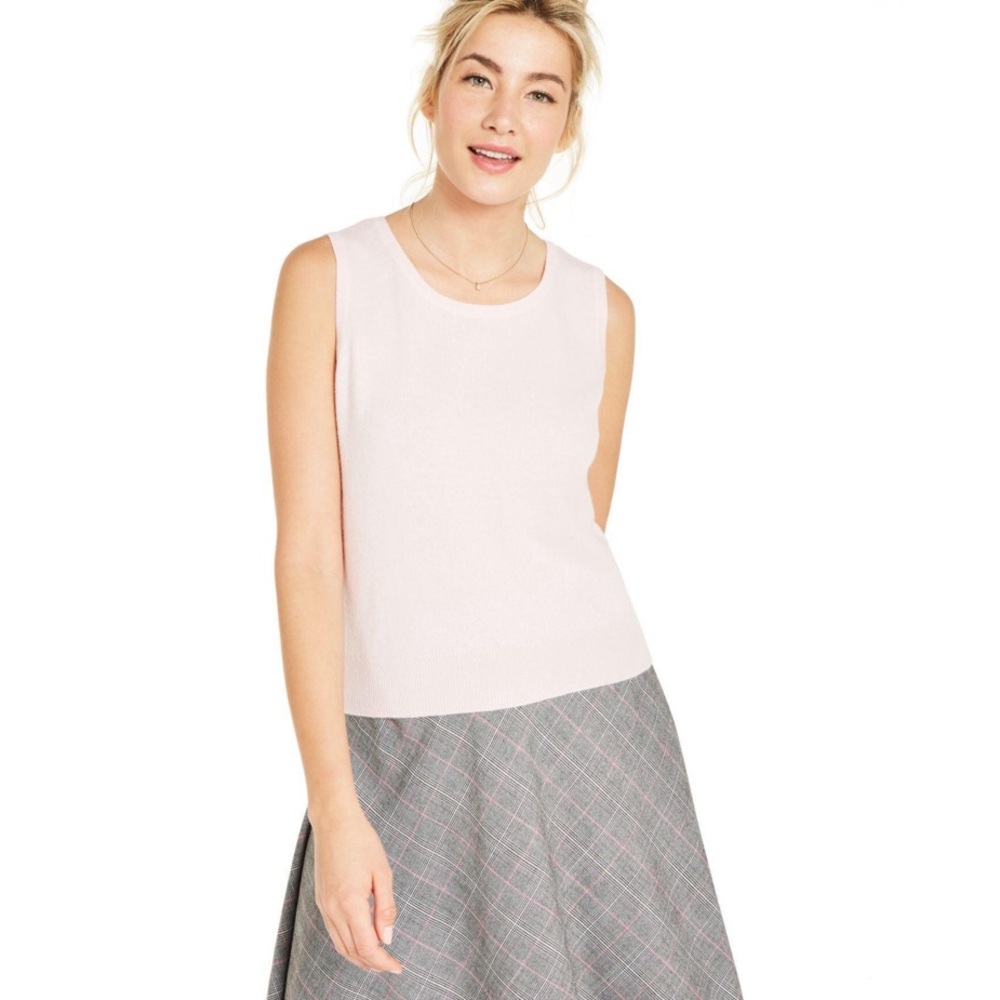 NWT Charter Club Ivory Cashmere Sleeveless Sweater M